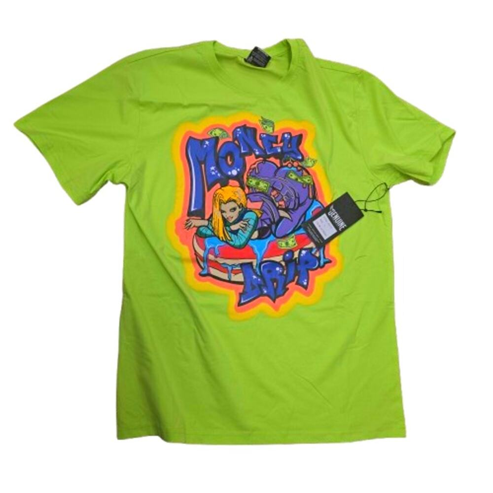 Genuine Light Green Tee – Money Talks Street Graphic (L)